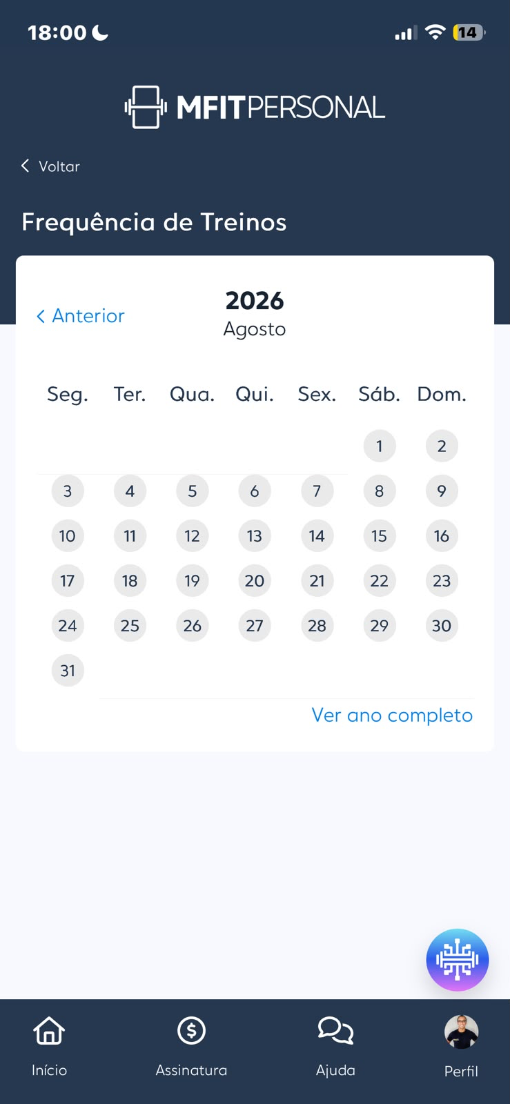 Veja sua evolução mensal